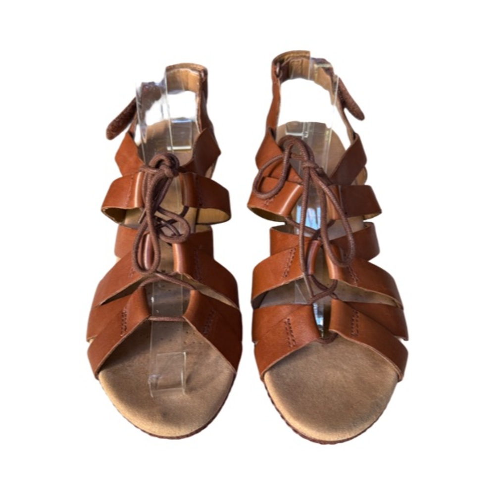 Clarks leather cork wedge sandals Size 9.5 - Picture 4 of 8